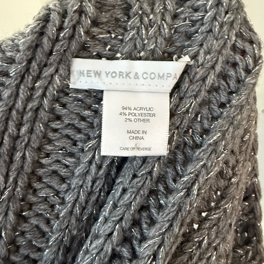 New York & Company Grey Knit Infinity Scarf